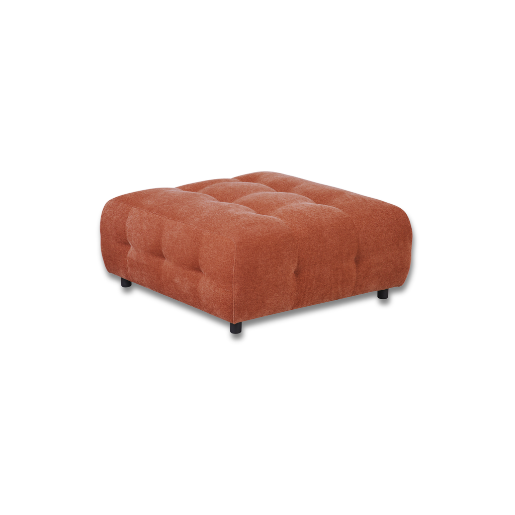 Pouf capitonné Mina 35 Chenille Orange brûlé