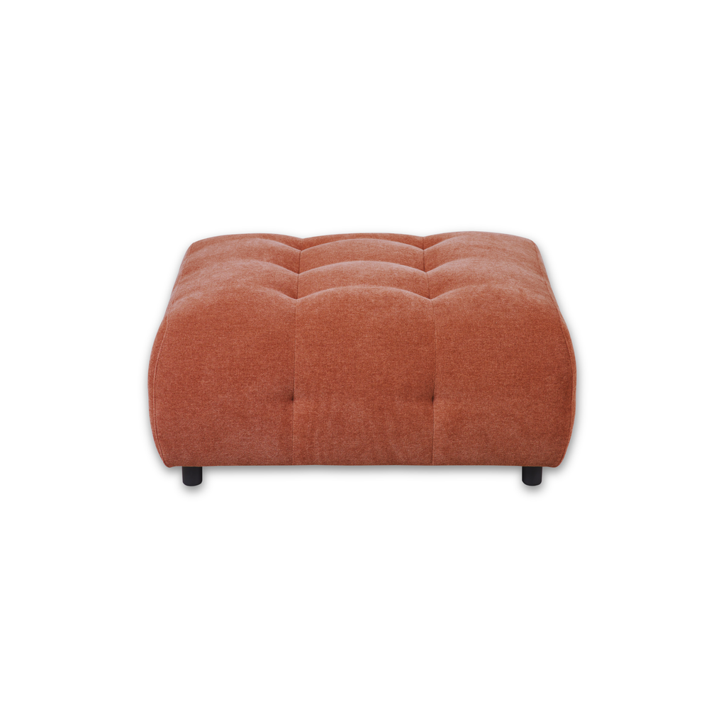 Pouf capitonné Mina 35 Chenille Orange brûlé