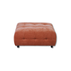 Pouf capitonné Mina 35 Chenille Orange brûlé