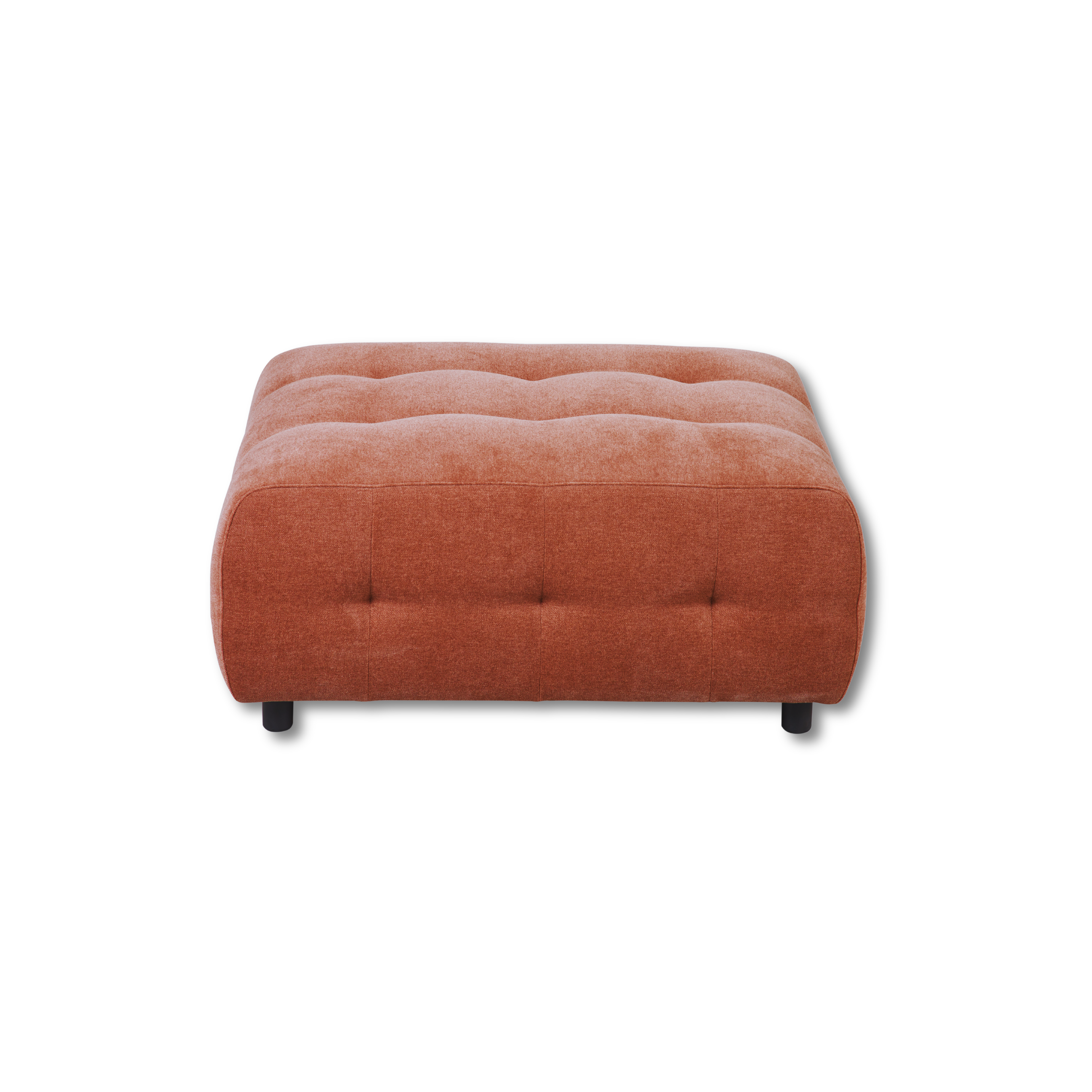 Pouf capitonné Mina 35 Chenille Orange brûlé