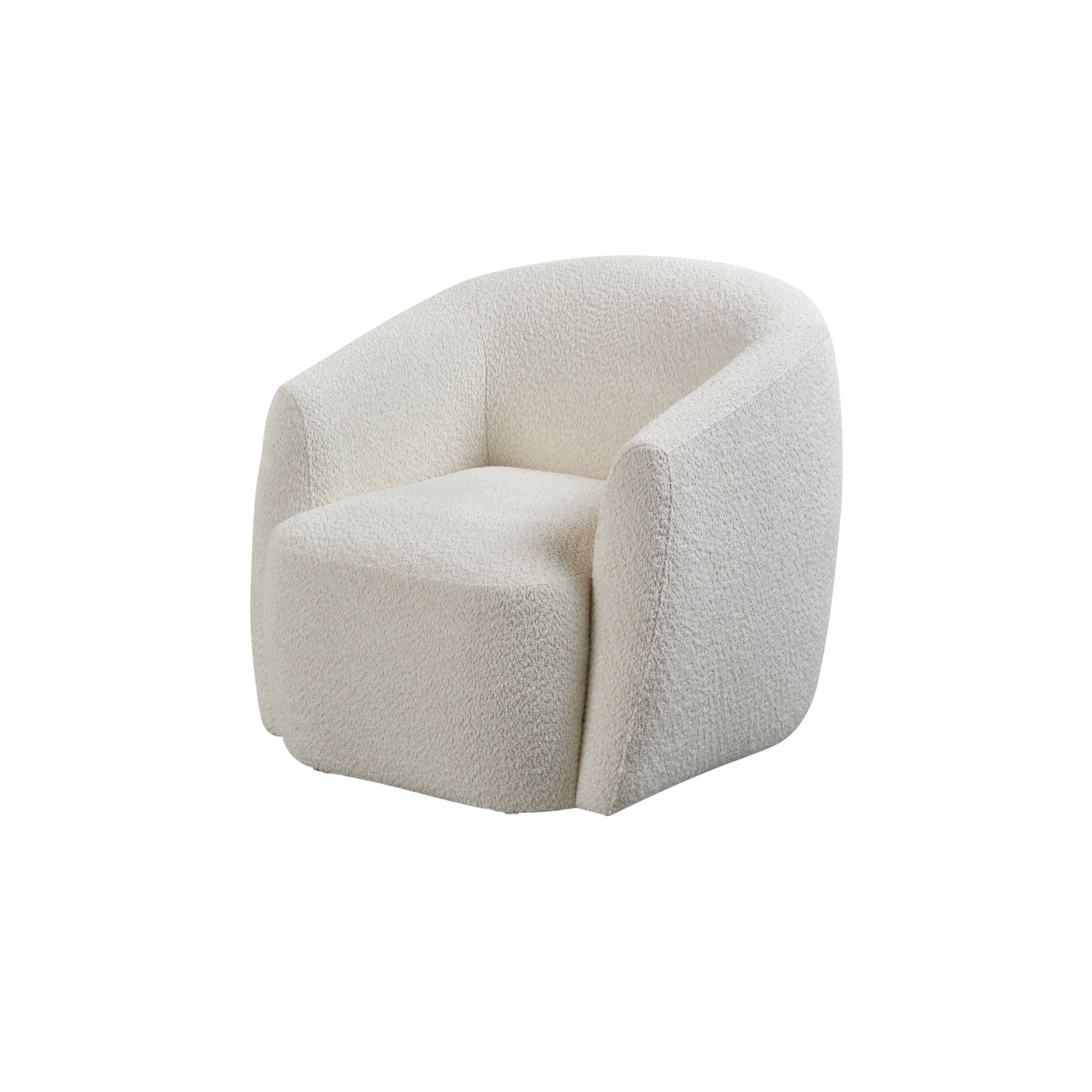 Fauteuil pivotant Gela Blanc 33 Tissu bouclé tissé 
