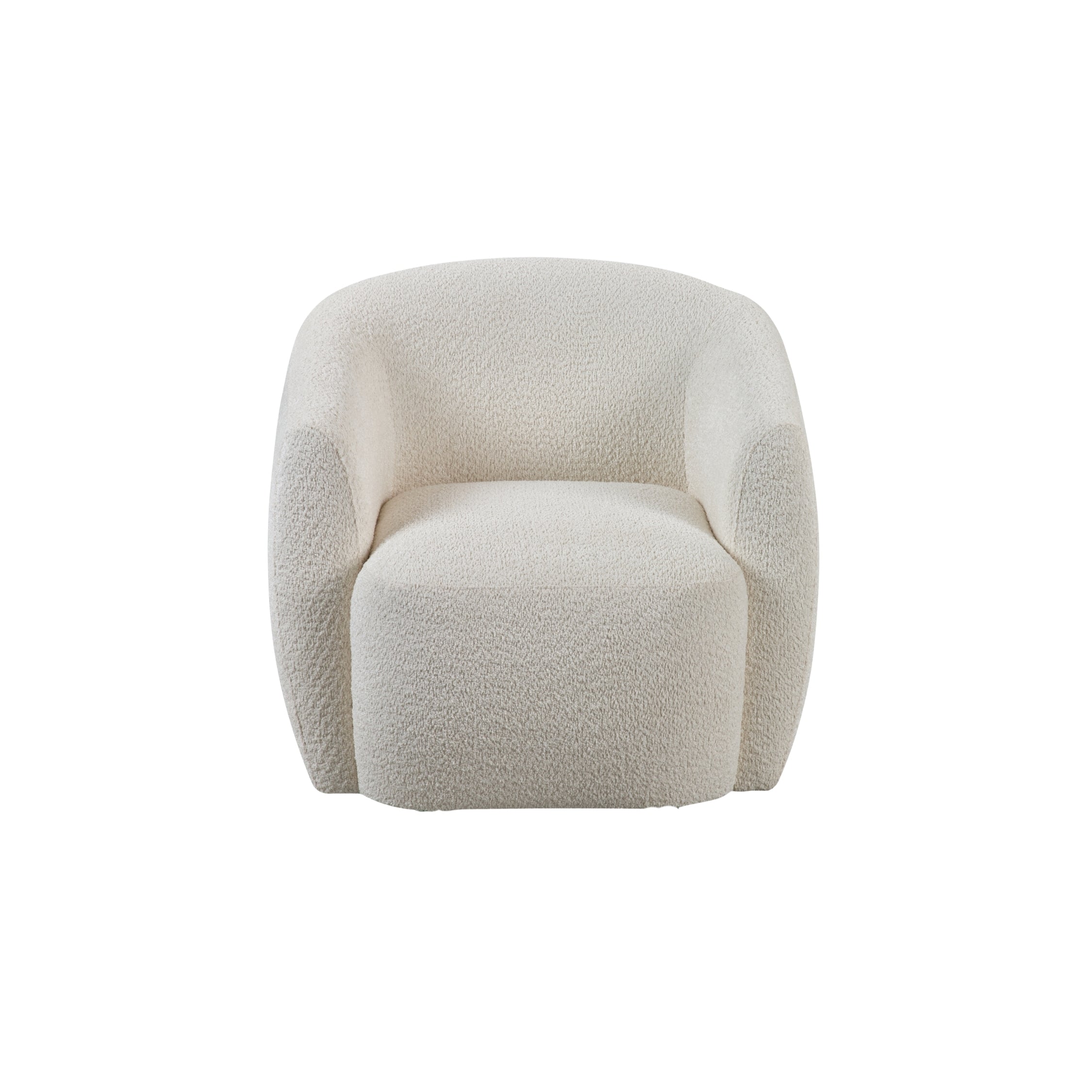 Fauteuil pivotant Gela Blanc 33 Tissu bouclé tissé 