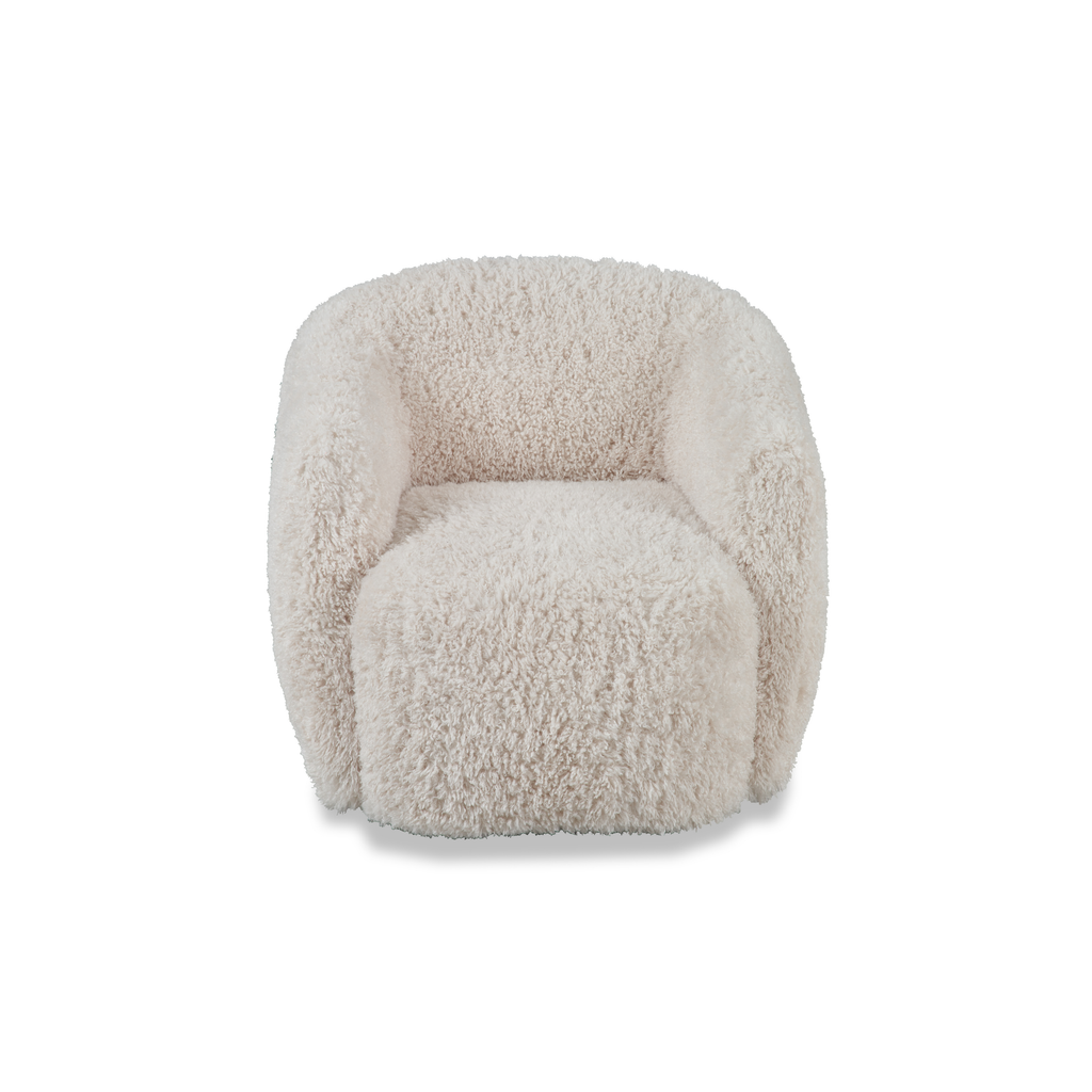 Fauteuil pivotant Gela 33 en tissu haute performance à poils longs