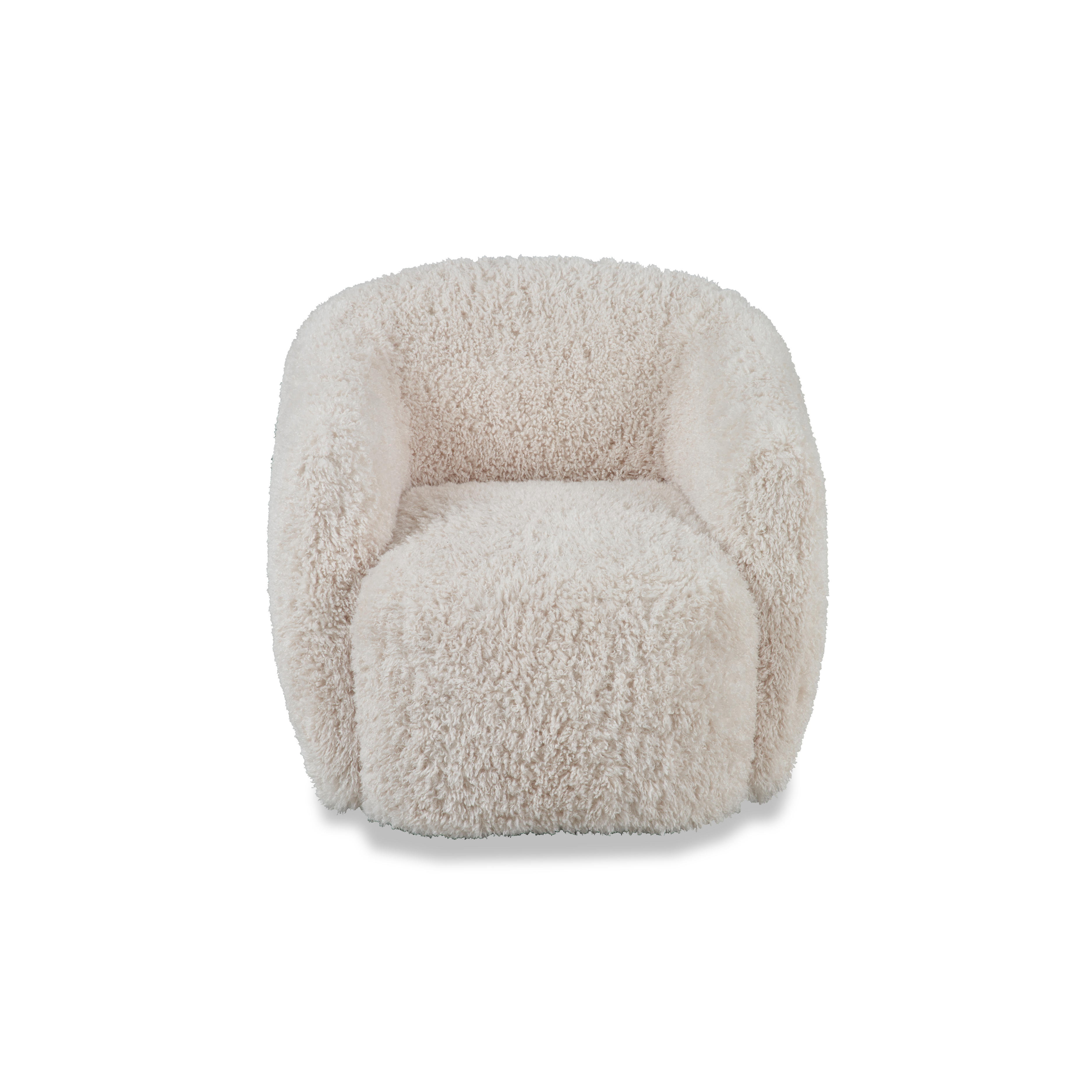 Fauteuil pivotant Gela 33 en tissu haute performance à poils longs