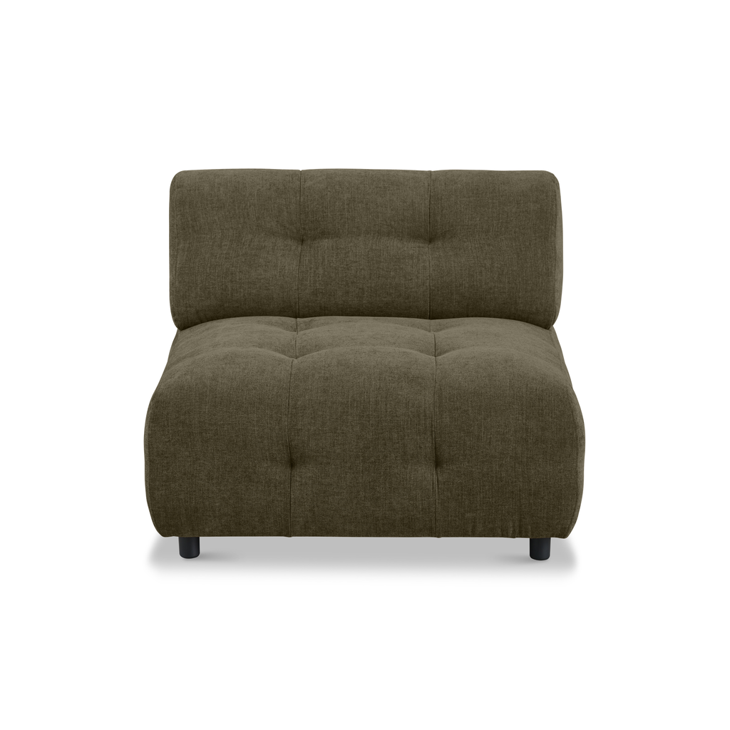 Chaise modulaire sans accoudoirs Mina 48 Performance Chenille Vert mousse