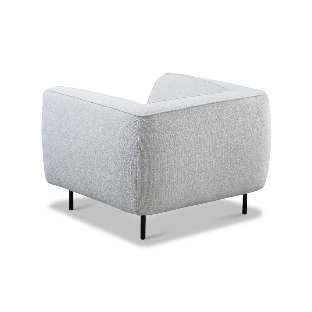 Fauteuil Mosh 38 - Tissu bouclé argenté à assise profonde