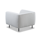 Fauteuil Mosh 38 - Tissu bouclé argenté à assise profonde