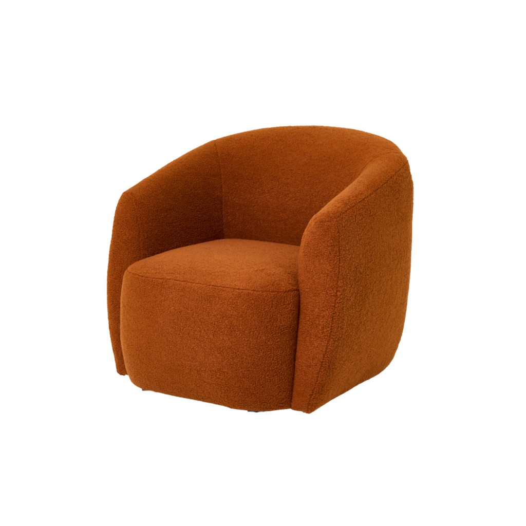 Fauteuil pivotant Gela 33 en tissu performant imitation peau de mouton