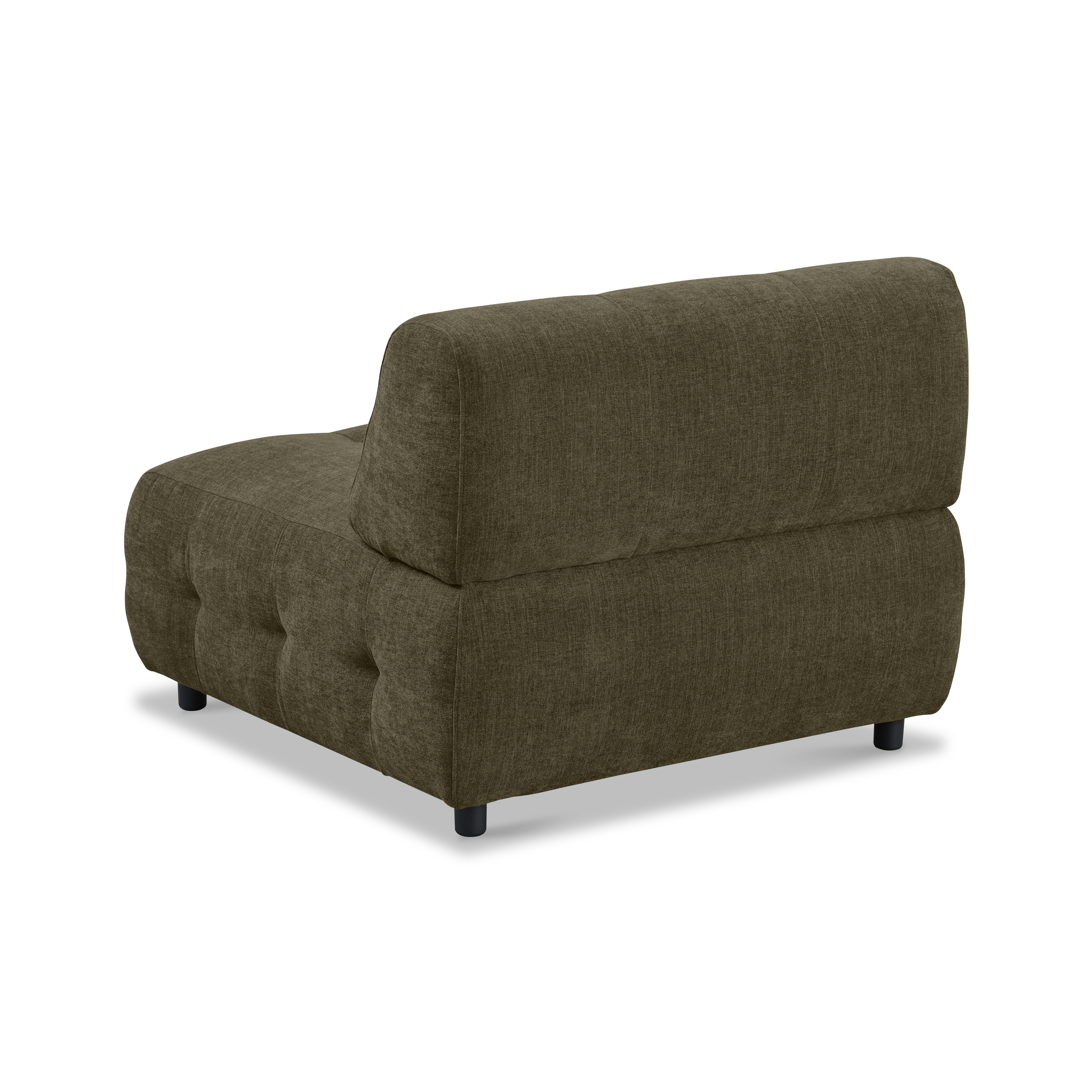 Chaise modulaire sans accoudoirs Mina 48 Performance Chenille Vert mousse