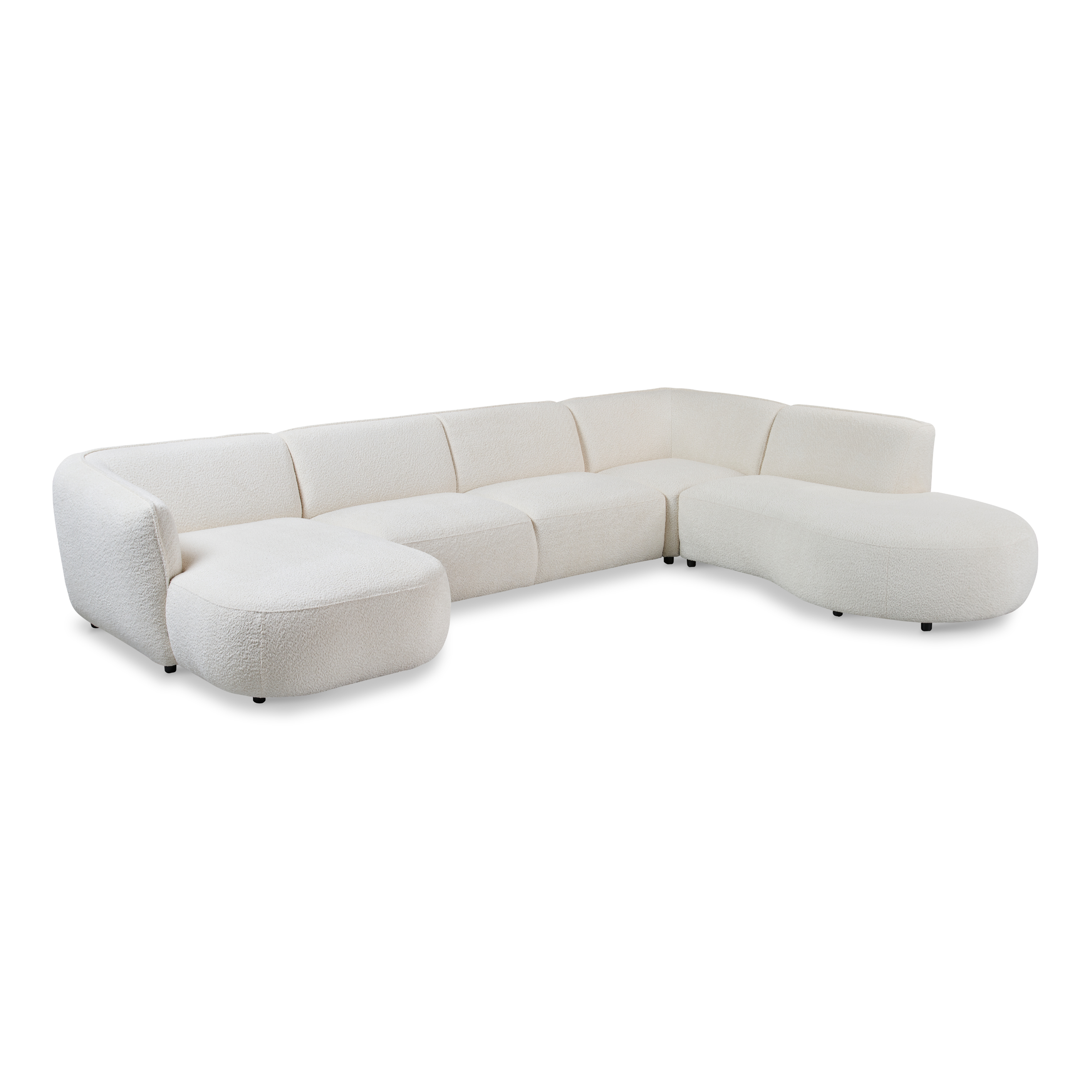 Canapé d'angle en U Loures 139 Tissu bouclé tissé