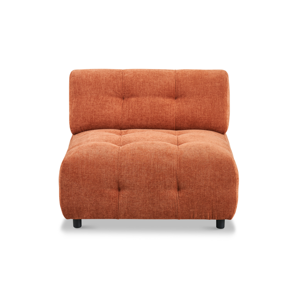 Chaise modulaire sans accoudoirs Mina 38 Performance Chenille Orange brûlé