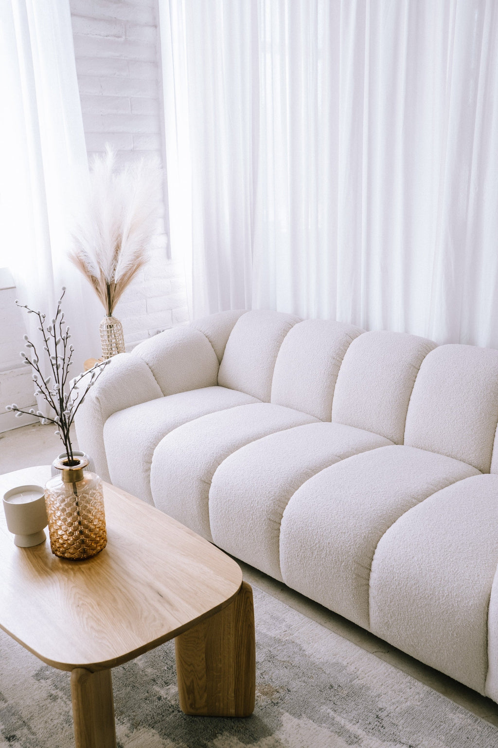 Canapé Carmel 97 Tissu bouclé