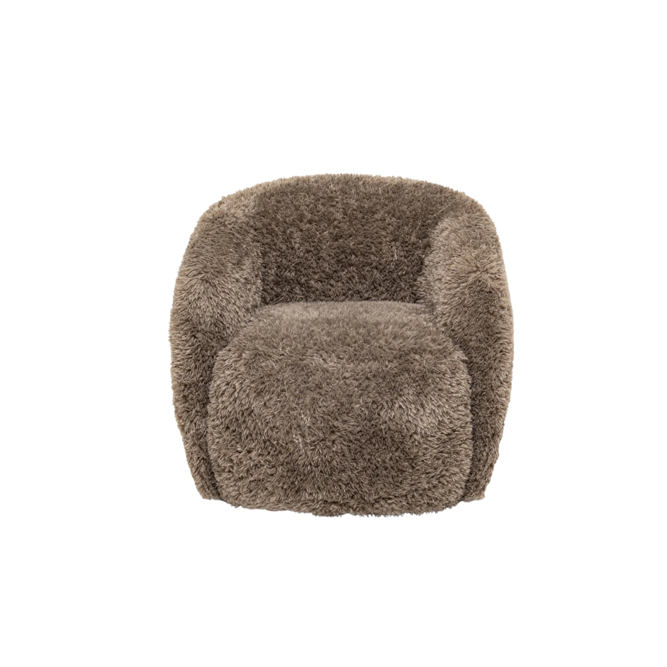 Fauteuil pivotant Gela 33 en tissu haute performance à poils longs