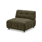 Chaise modulaire sans accoudoirs Mina 48 Performance Chenille Vert mousse