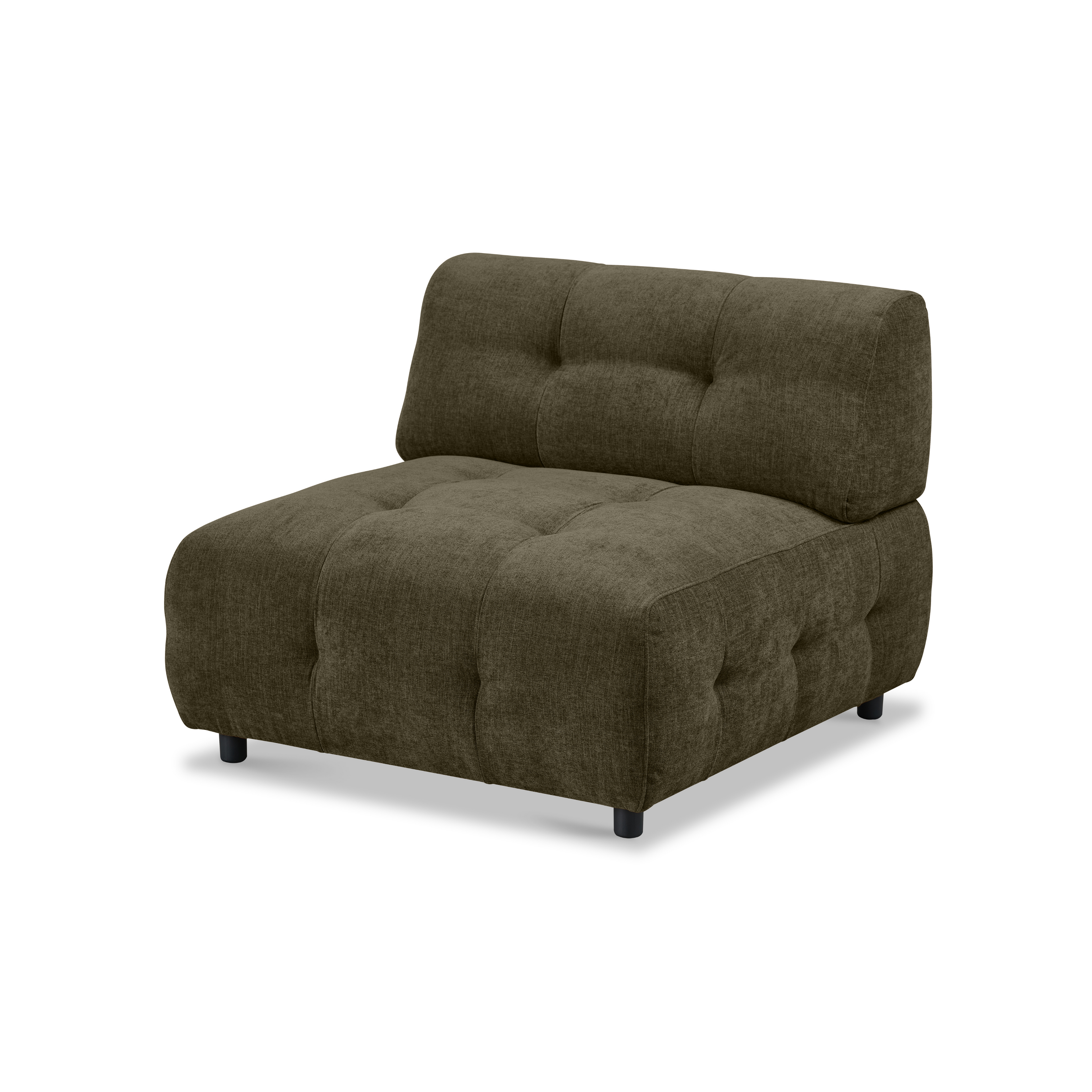 Chaise modulaire sans accoudoirs Mina 48 Performance Chenille Vert mousse