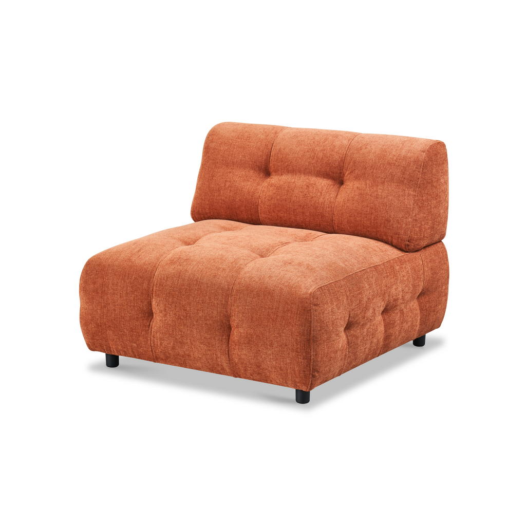 Chaise modulaire sans accoudoirs Mina 38 Performance Chenille Orange brûlé
