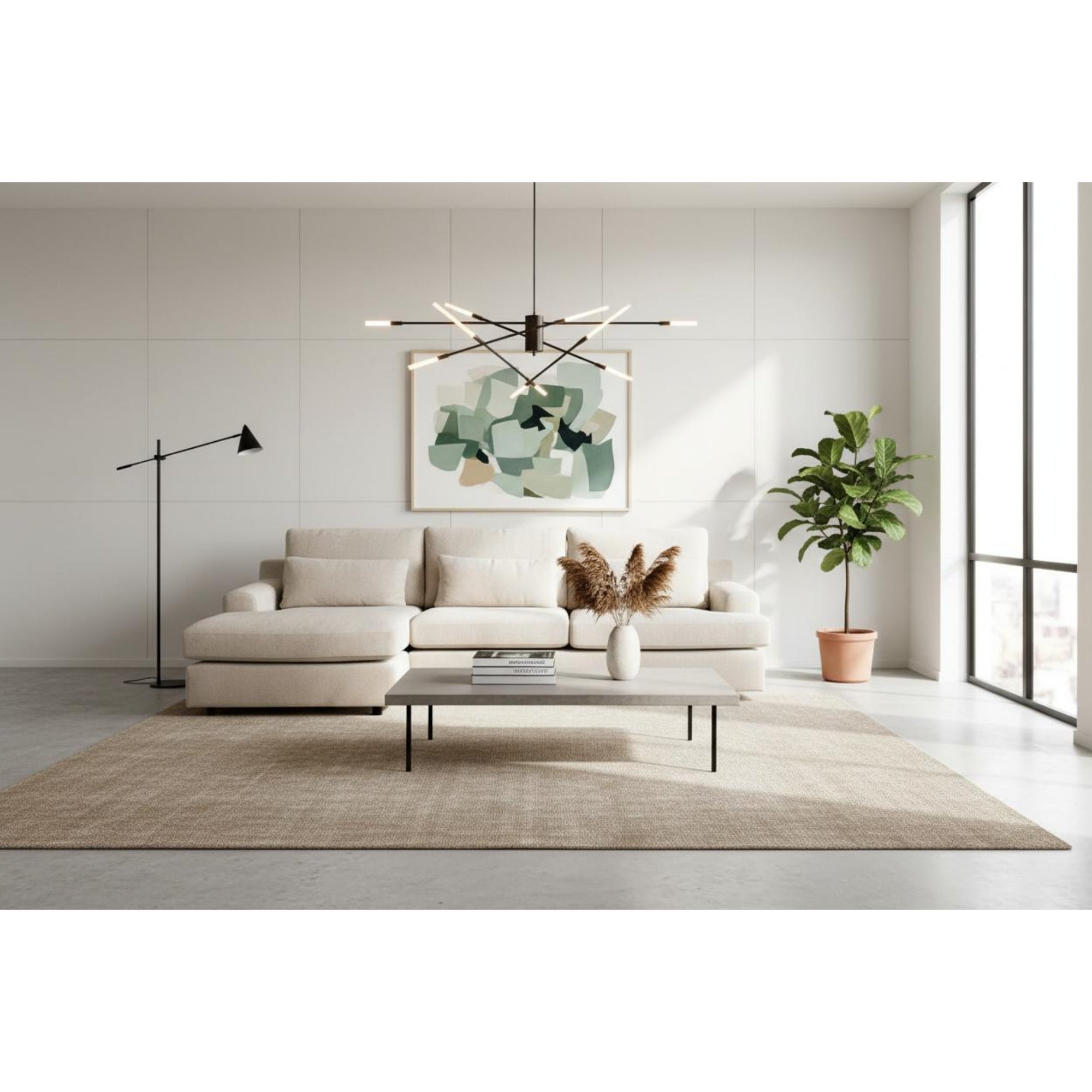 Canapé d'angle Roma 2 pièces en tissu tissé chiné 110