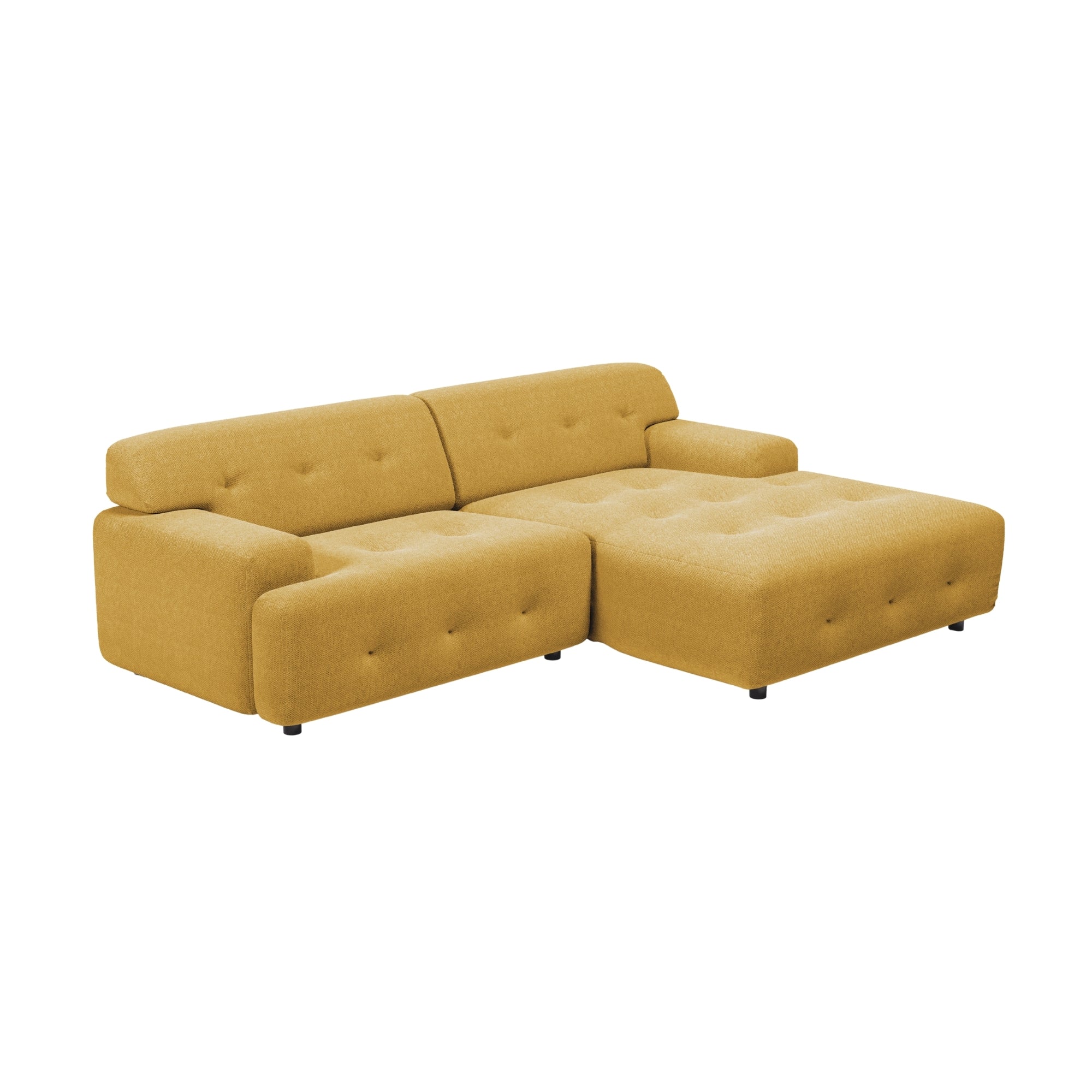 Canapé d'angle Bob 2 pièces avec méridienne, tissu tissé texturé 92