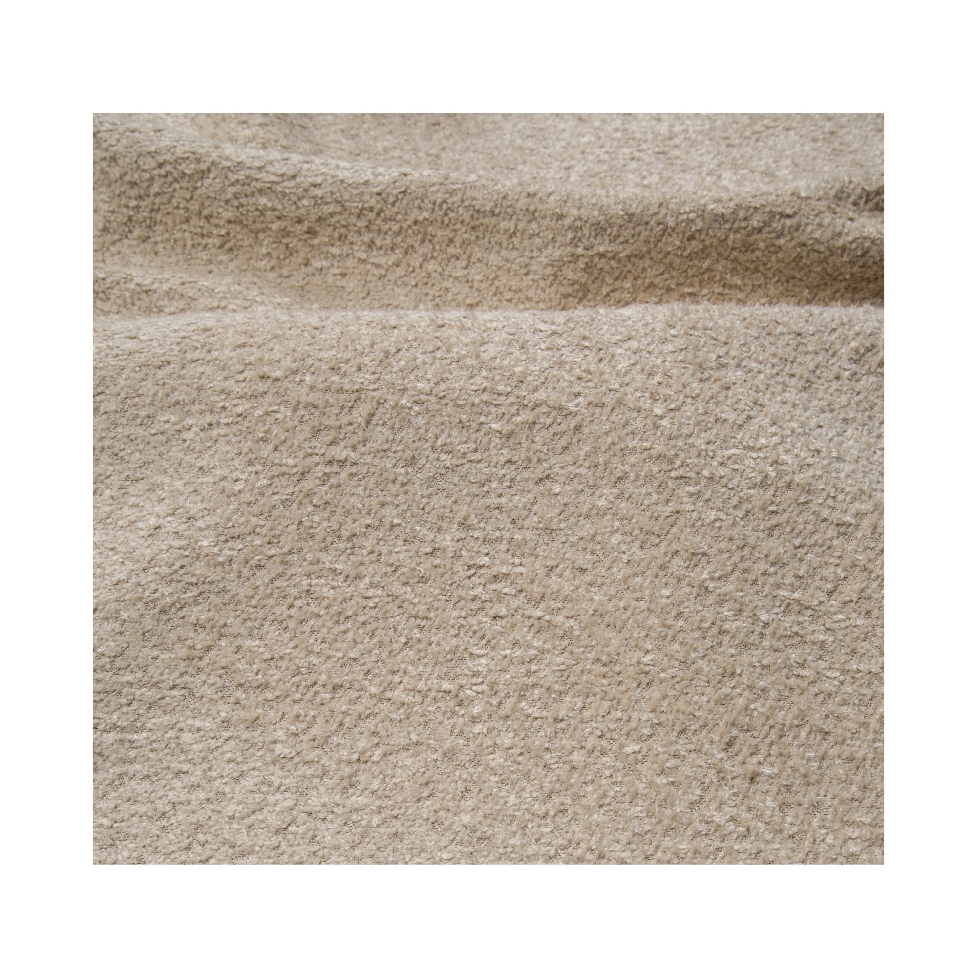 Canapé d'angle 3 pièces Loures en tissu bouclé beige 107