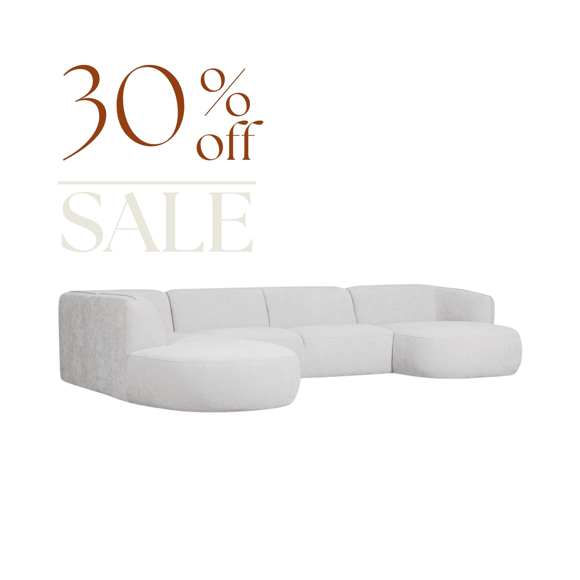 Canapé d'angle en U Loures 139 Tissu bouclé tissé