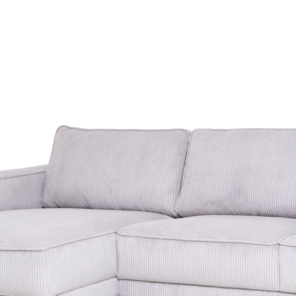 Canapé d'angle Sarno 2 pièces avec méridienne, tissu velours structuré 112