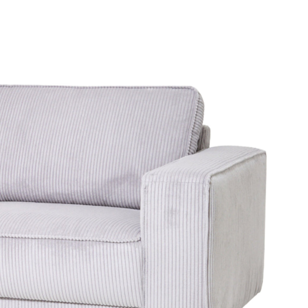 Canapé d'angle Sarno 2 pièces avec méridienne, tissu velours structuré 112