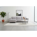 Canapé d'angle Sarno 2 pièces avec méridienne, tissu velours structuré 112